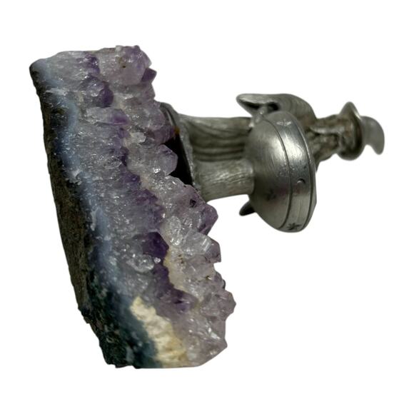 Spoontiques Pewter Wizard Figurine Amethyst Rock Iridescent Crystal CauldroN - Picture 13 of 16